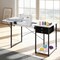 Folding Sewing Table with Storage 3 Drawers Height Adjustable White Black